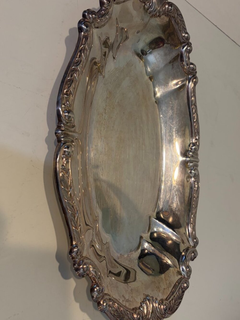 VTG SHERIDAN TAUNTON SILVERSMITHS SILVERPLATE BREAD SERVING TRAY 13 1/2" X 8"